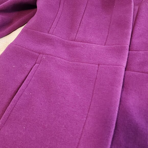 TALBOTS Women's Plum Wool Coat | GREAT CONDITION - Size 10 - Picture 6 of 11